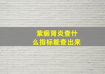 紫癜肾炎查什么指标能查出来