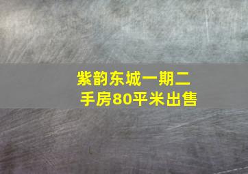 紫韵东城一期二手房80平米出售