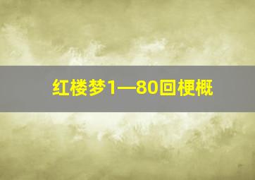 红楼梦1―80回梗概