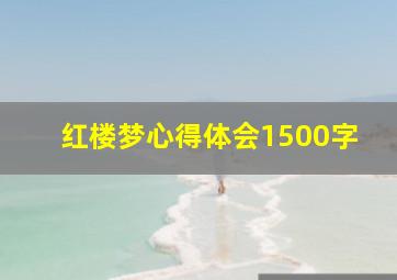 红楼梦心得体会1500字