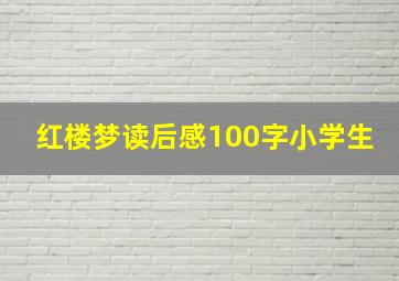 红楼梦读后感100字小学生