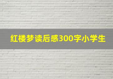 红楼梦读后感300字小学生