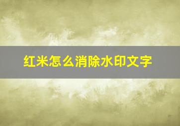 红米怎么消除水印文字