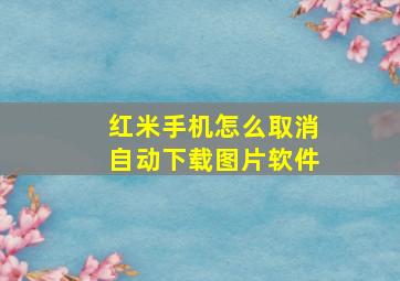 红米手机怎么取消自动下载图片软件