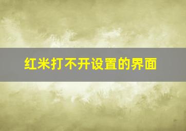 红米打不开设置的界面