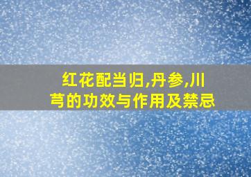 红花配当归,丹参,川芎的功效与作用及禁忌