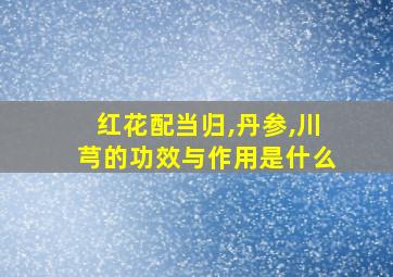 红花配当归,丹参,川芎的功效与作用是什么