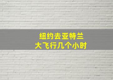 纽约去亚特兰大飞行几个小时