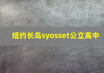 纽约长岛syosset公立高中