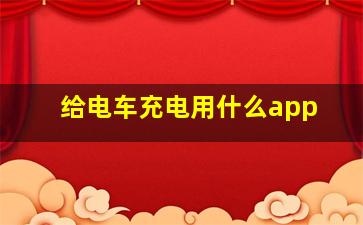 给电车充电用什么app