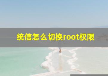 统信怎么切换root权限