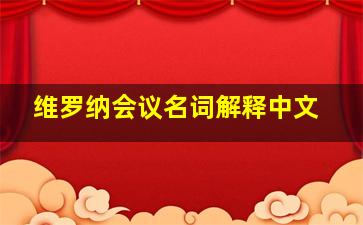 维罗纳会议名词解释中文