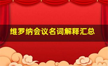 维罗纳会议名词解释汇总