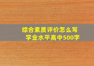 综合素质评价怎么写学业水平高中500字