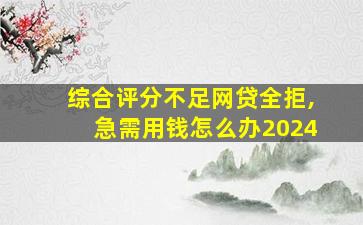 综合评分不足网贷全拒,急需用钱怎么办2024