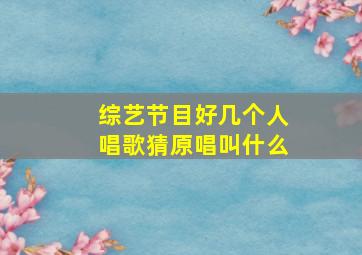 综艺节目好几个人唱歌猜原唱叫什么