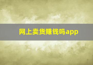 网上卖货赚钱吗app