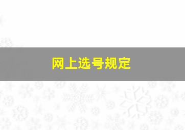 网上选号规定