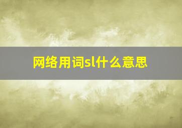 网络用词sl什么意思