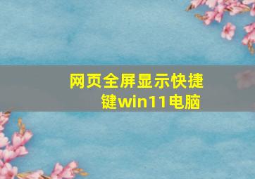 网页全屏显示快捷键win11电脑