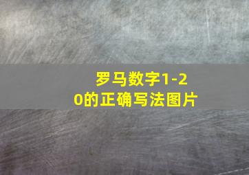 罗马数字1-20的正确写法图片