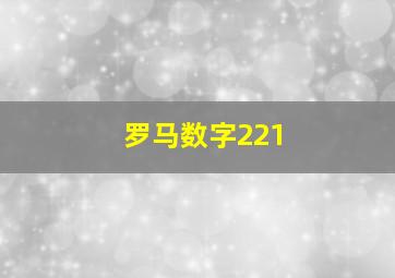 罗马数字221