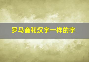 罗马音和汉字一样的字