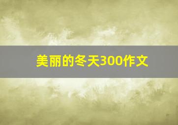 美丽的冬天300作文