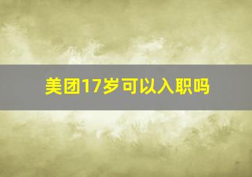 美团17岁可以入职吗