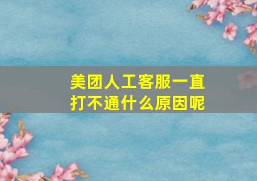 美团人工客服一直打不通什么原因呢