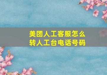 美团人工客服怎么转人工台电话号码