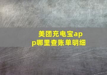 美团充电宝app哪里查账单明细