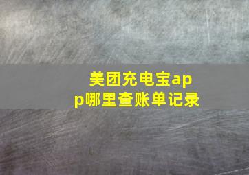 美团充电宝app哪里查账单记录