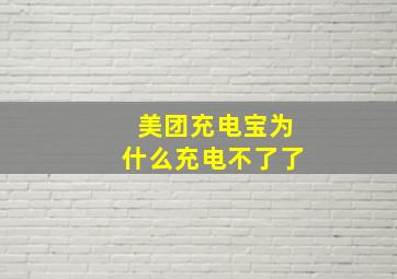 美团充电宝为什么充电不了了