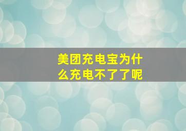 美团充电宝为什么充电不了了呢