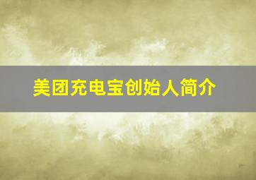 美团充电宝创始人简介