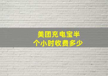 美团充电宝半个小时收费多少