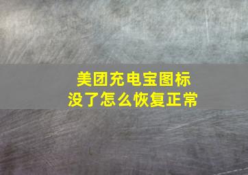 美团充电宝图标没了怎么恢复正常