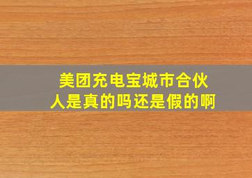 美团充电宝城市合伙人是真的吗还是假的啊