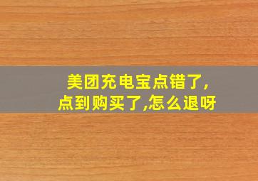 美团充电宝点错了,点到购买了,怎么退呀