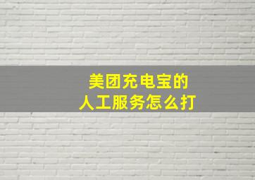 美团充电宝的人工服务怎么打