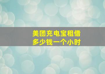 美团充电宝租借多少钱一个小时