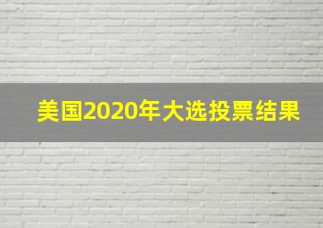 美国2020年大选投票结果