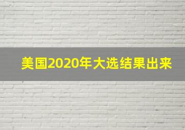 美国2020年大选结果出来