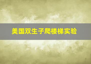 美国双生子爬楼梯实验