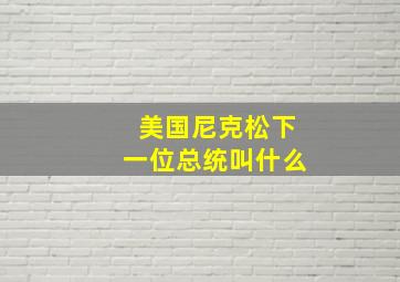 美国尼克松下一位总统叫什么