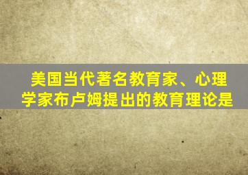 美国当代著名教育家、心理学家布卢姆提出的教育理论是