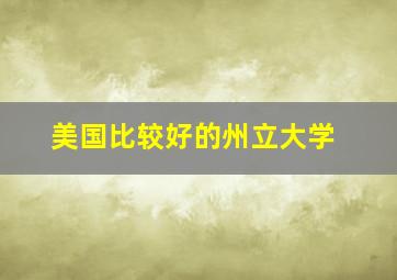 美国比较好的州立大学