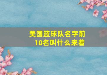 美国篮球队名字前10名叫什么来着