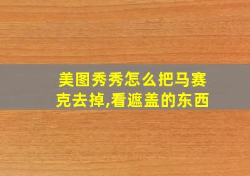 美图秀秀怎么把马赛克去掉,看遮盖的东西